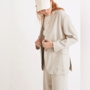 NWT Madewell $148 Breezewoven Larsen Blazer Women’s XL Ashen Sage Linen Blend